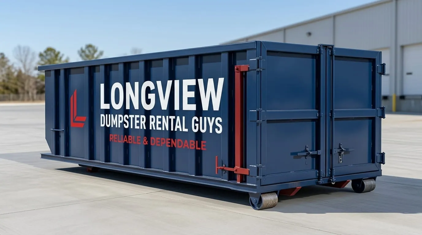 Low-sided roll-off container for concrete and heavy debris in Longview, Texas Low-sided roll-off container for concrete and heavy debris in Longview, Texas